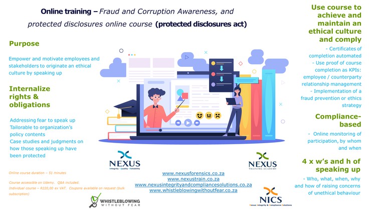 Fraud and Corruption Awareness, and Protected Disclosures